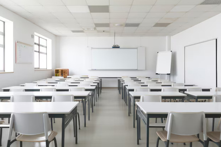 An empty classroom