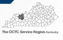 Map of Kentucky showing the OCTC Service Region.
